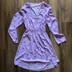Nordstrom All In Favor Lavender Pink Floral Dress